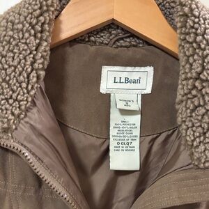 NWOT L.L. Bean, goose down, quilted, micro, suede fiber coat